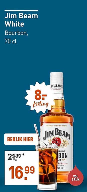 Jim Beam White Bourbon, 70 cl