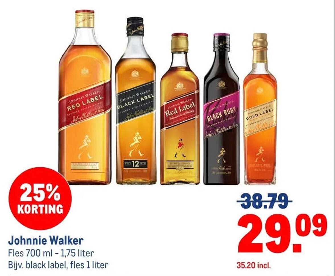 Johnnie Walker 25% KORTING
