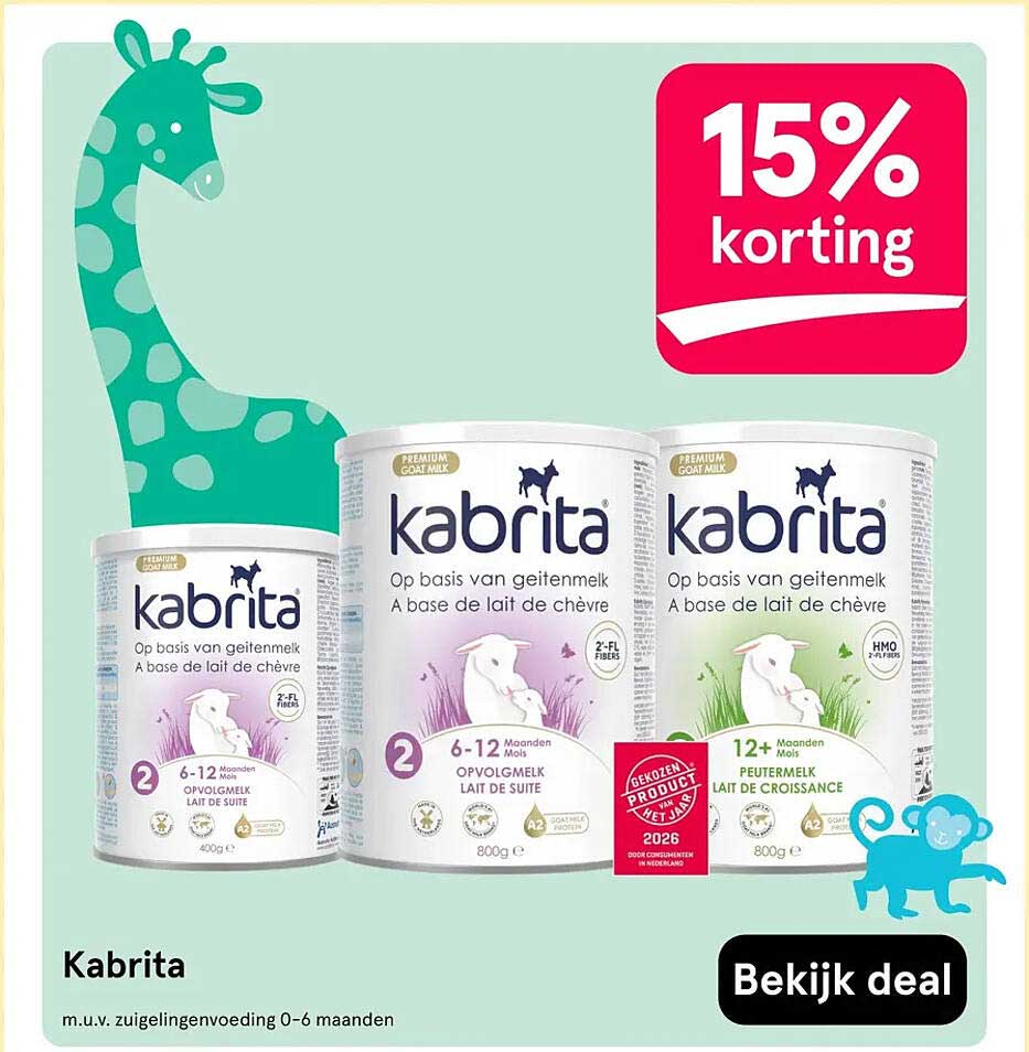 Kabrita 15% korting