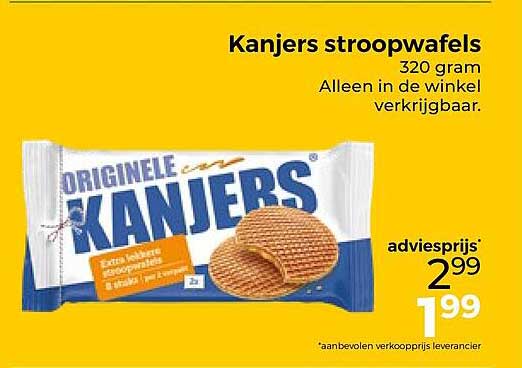 Kanjers stroopwafels 320 gram Alleen in de winkel verkrijgbaar.
