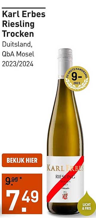 Karl Erbes Riesling Trocken Duitsland, QbA Mosel 2023/2024