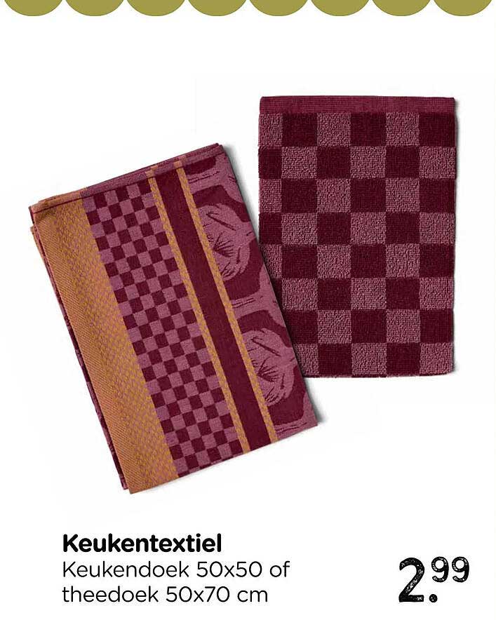Keukentextiel Keukendoek 50x50 of theedoek 50x70 cm