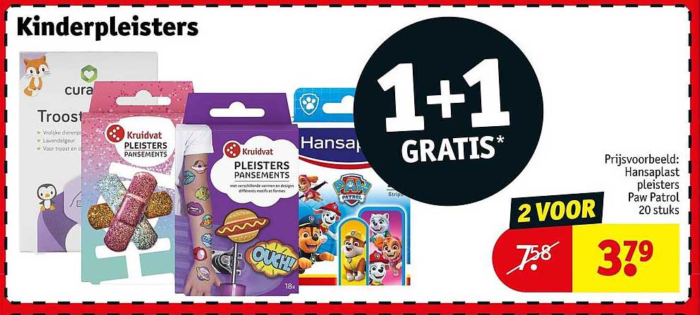 Kinderpleisters 1+1 GRATIS*