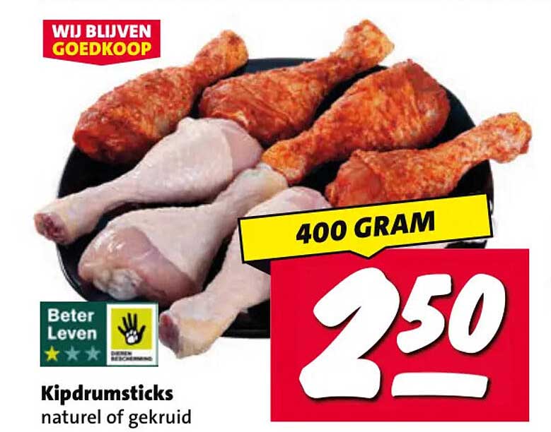 Kipdrumsticks natuur of gekruid