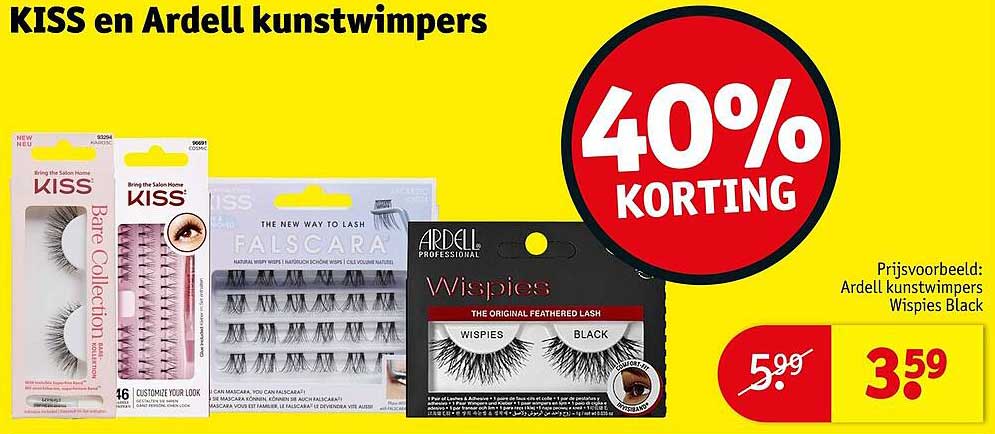 KISS en Ardell kunstwimpers 40% korting
