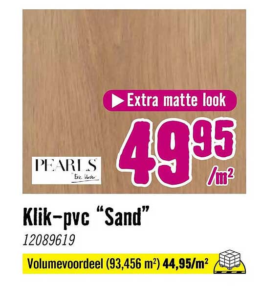 Klik-pvc “Sand” Extra matte look