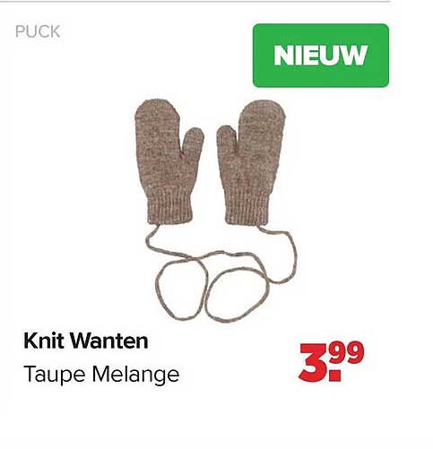 Knit Wanten Taupe Melange