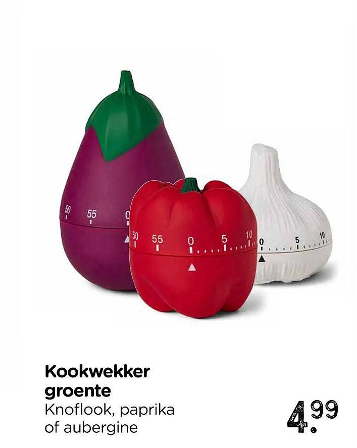 Kookwekker groente Knoflook, paprika of aubergine