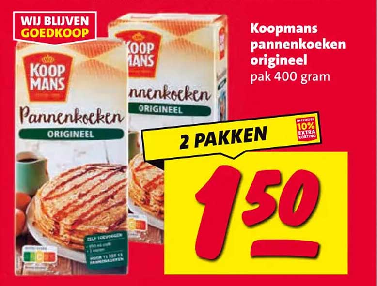 Koopmans pannenkoeken origineel pak 400 gram 2 pakken