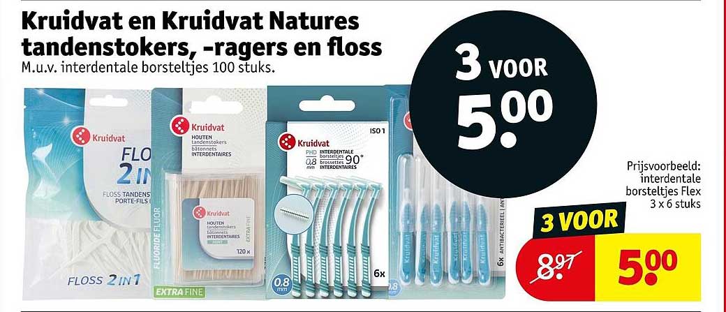 Kruidvat en Kruidvat Natures tandenstokers, -ragers en floss
