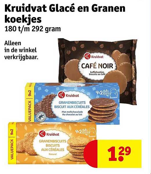 Kruidvat Glacé en Granen koekjes
