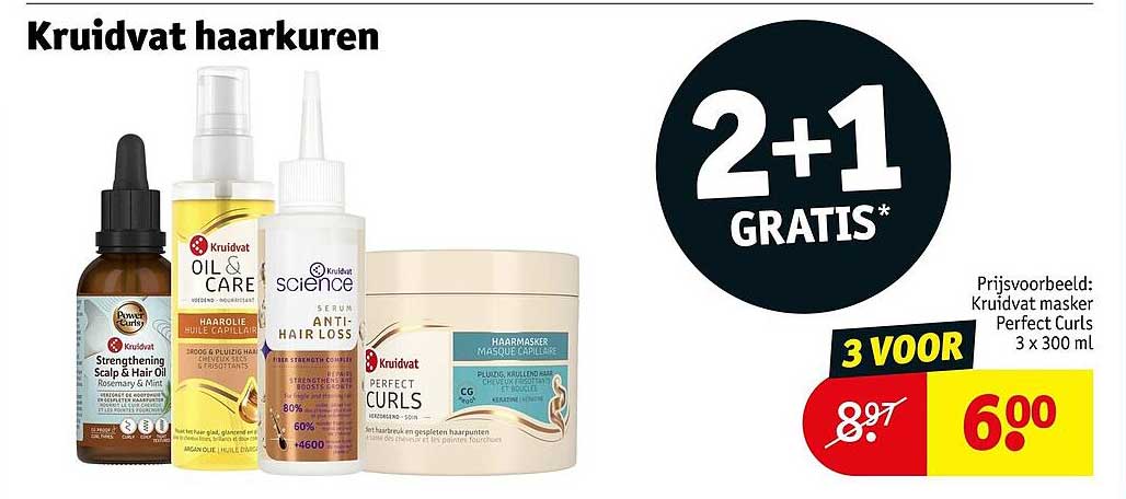 Kruidvat haarkuren 2+1 GRATIS*