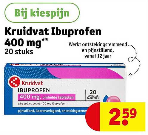 Kruidvat Ibuprofen 400 mg** 20 stuks