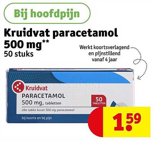 Kruidvat paracetamol 500 mg** 50 stuks