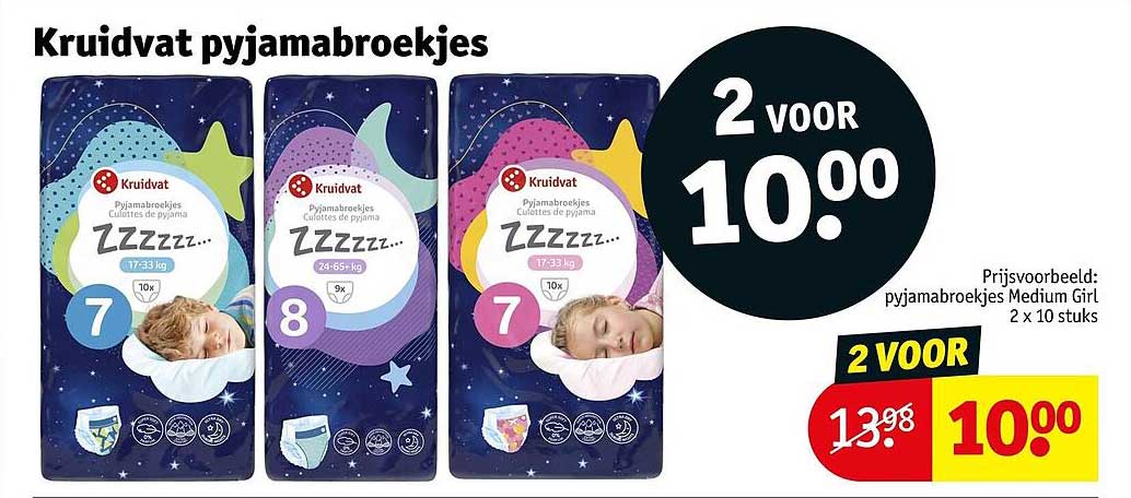 Kruidvat pyjamabroekjes 2 voor 10.00