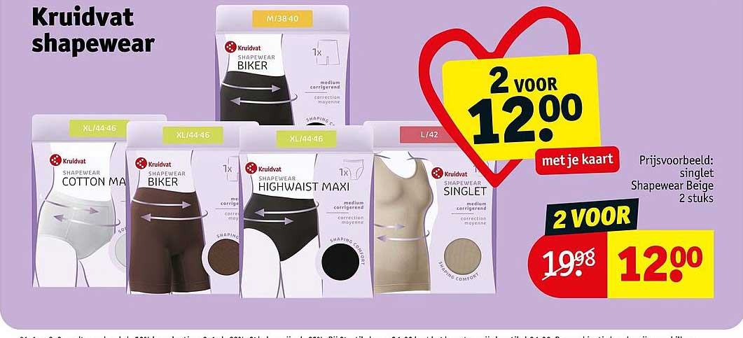 Kruidvat shapewear 2 voor 12.00 met je kaart