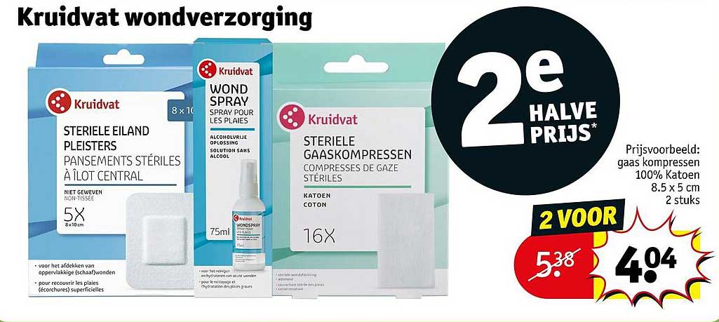 Kruidvat wondverzorging 2e halve prijs