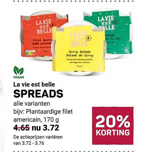 La vie est belle SPREADS alle varianten