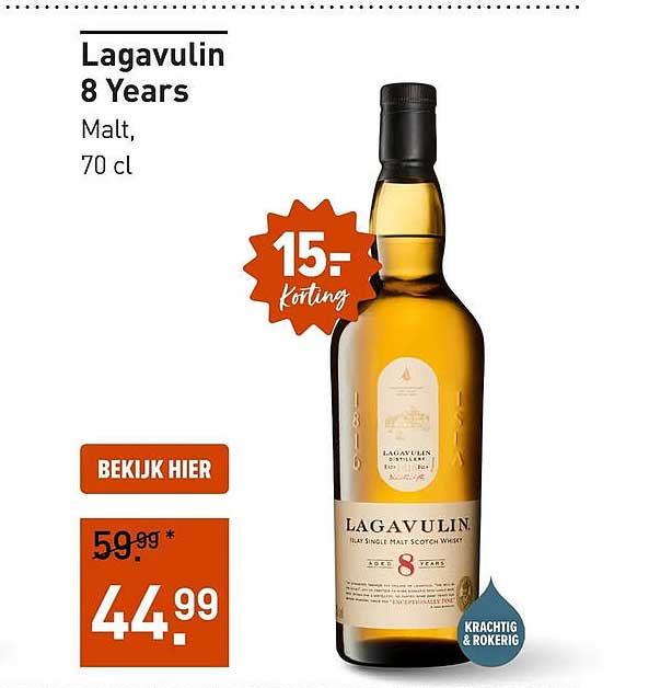 Lagavulin 8 Years Malt, 70 cl