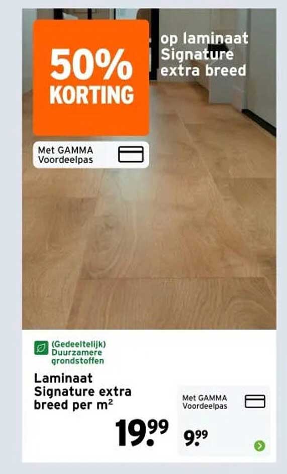 Laminaat Signature extra breed per m² 50% korting met GAMMA Voordeelpas