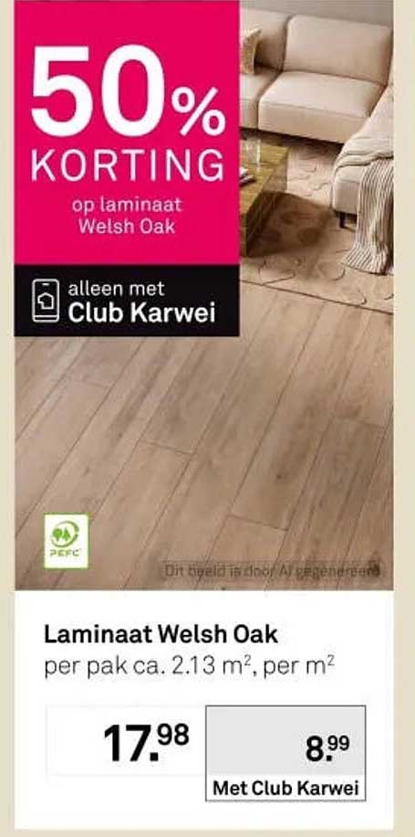 Laminaat Welsh Oak 50% KORTING op laminaat Welsh Oak alleen met Club Karwei