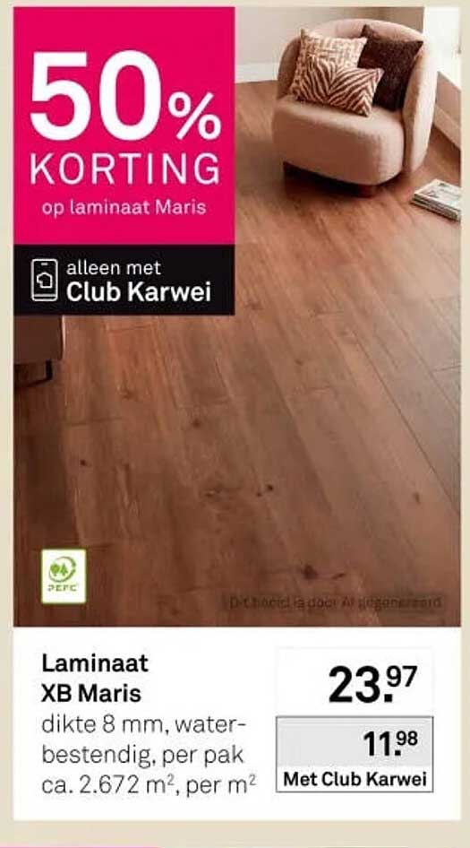 Laminaat XB Maris 50% KORTING op laminaat Maris alleen met Club Karwei