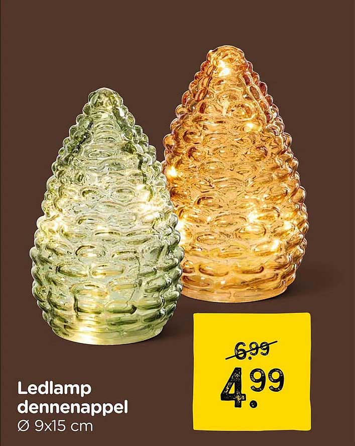 Ledlamp dennenappel Ø 9x15 cm
