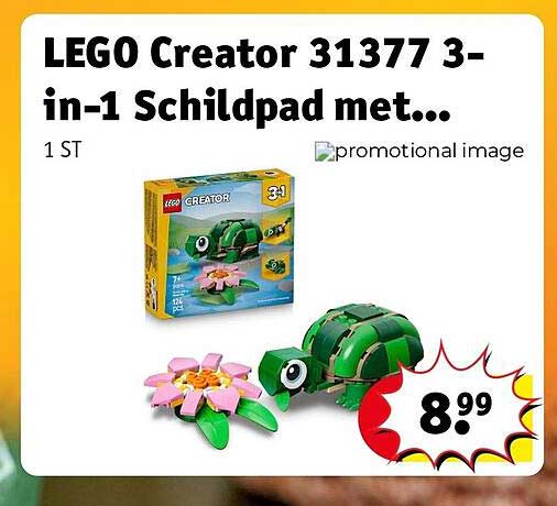 LEGO Creator 31377 3-in-1 Schildpad met...