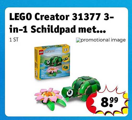 LEGO Creator 31377 3-in-1 Schildpad met...