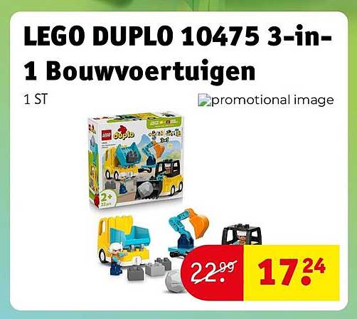 LEGO DUPLO 10475 3-in-1 Bouwvoertuigen
