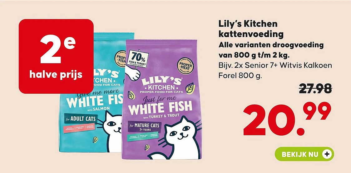 Lily’s Kitchen kattenvoeding 2e halve prijs