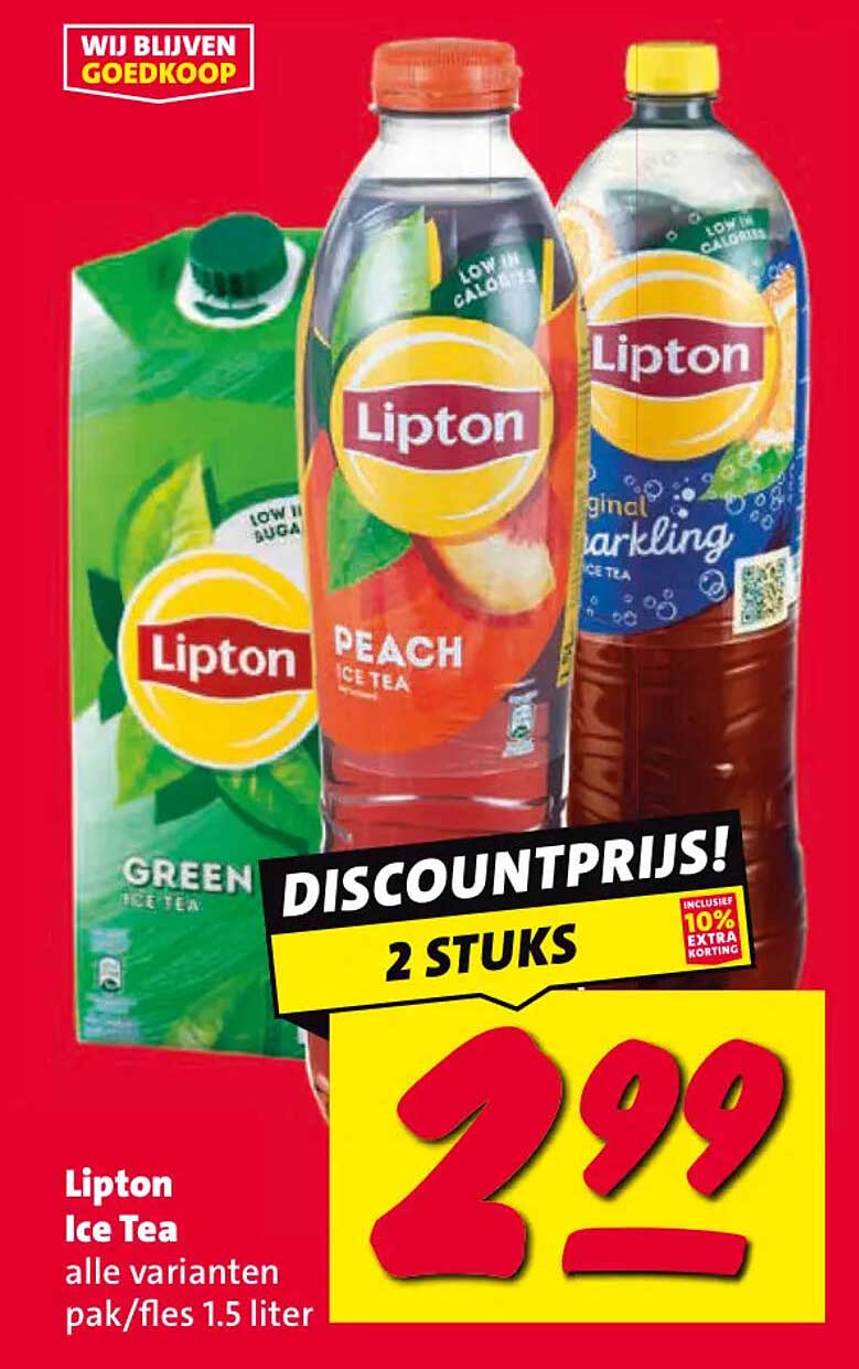 Lipton Ice Tea alle varianten pak/fles 1.5 liter 2 stuks