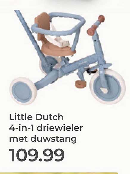 Little Dutch 4-in-1 driewieler met duwstang