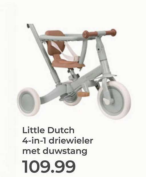 Little Dutch 4-in-1 driewieler met duwstang