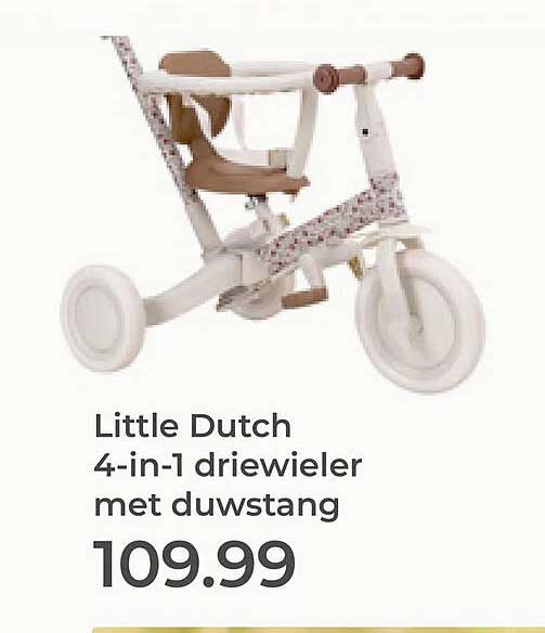 Little Dutch 4-in-1 driewieler met duwstang