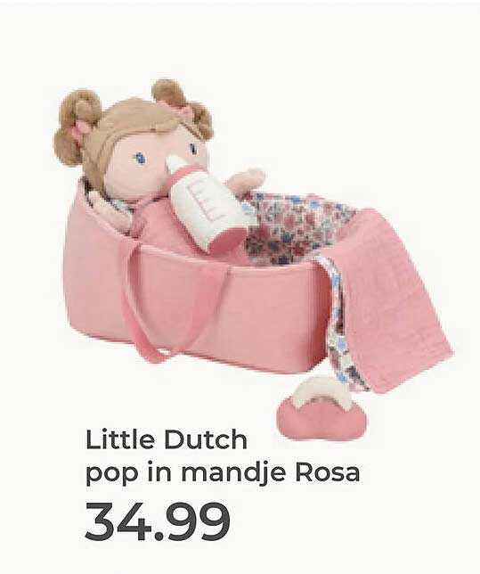 Little Dutch pop in mandje Rosa