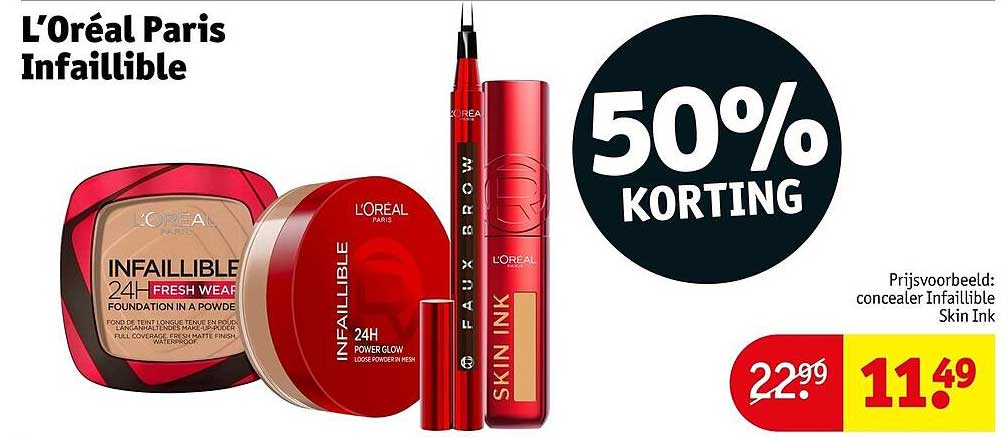 L'Oréal Paris Infaillible 50% korting