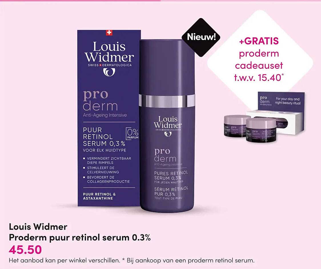 Louis Widmer Proderm puur retinol serum 0.3%