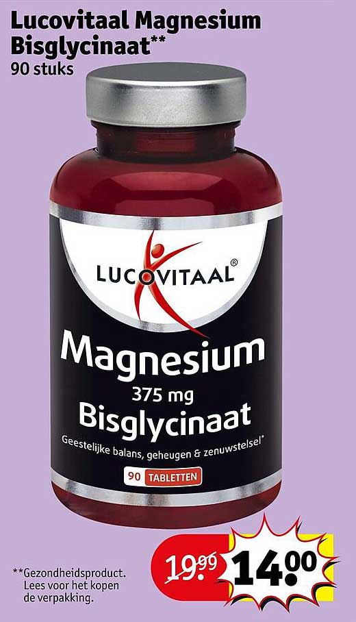 Lucovitaal Magnesium Bisglycinaat** 90 stuks