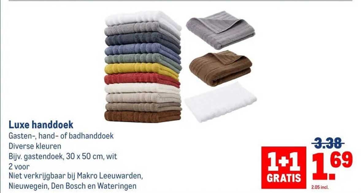 Luxe handdoek 1+1 GRATIS