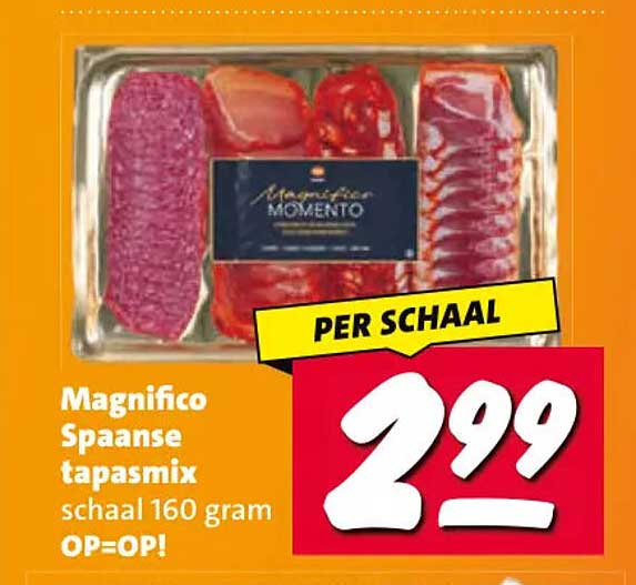 Magnifico Spaanse tapasmix schaal 160 gram OP=OP! PER SCHAAL
