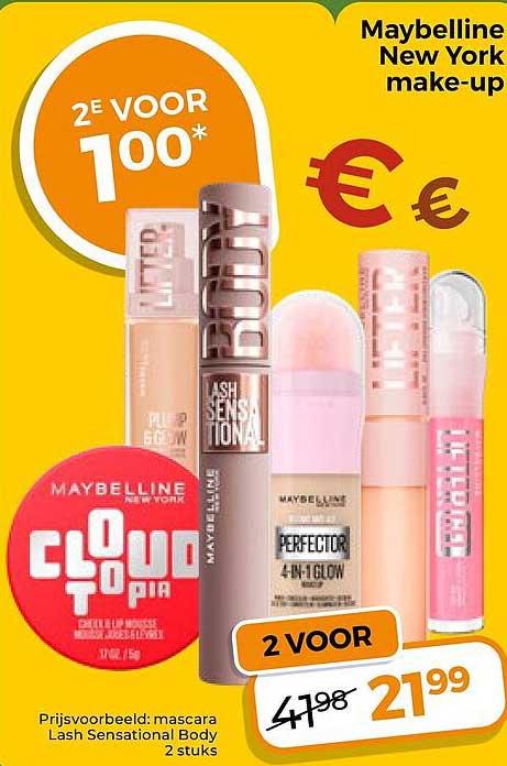 Maybelline New York make-up 2e voor 100*