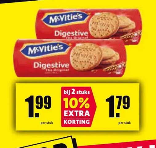 McVitie's Digestive bij 2 stuks 10% EXTRA KORTING