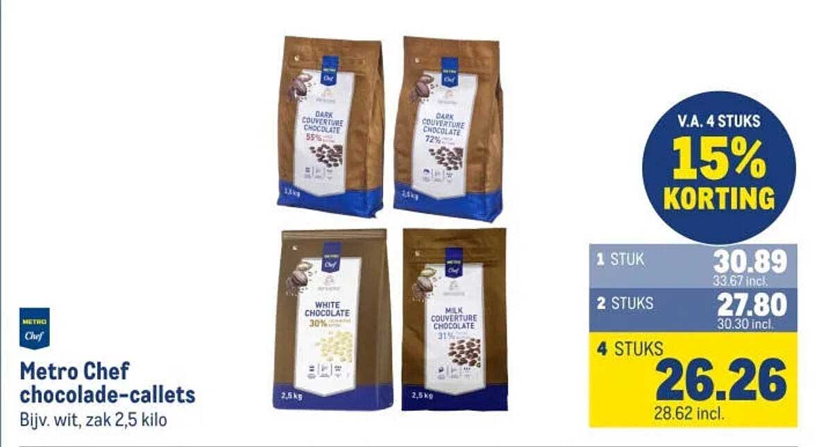 Metro Chef chocolade-callets