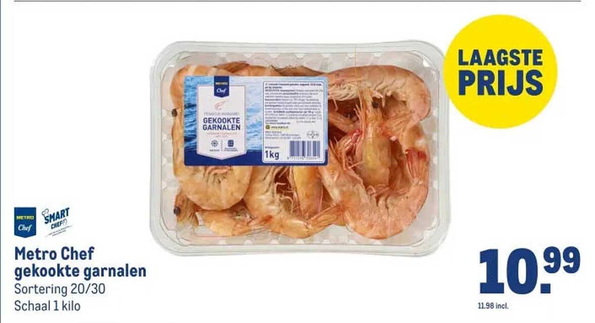 Metro Chef gekookte garnalen