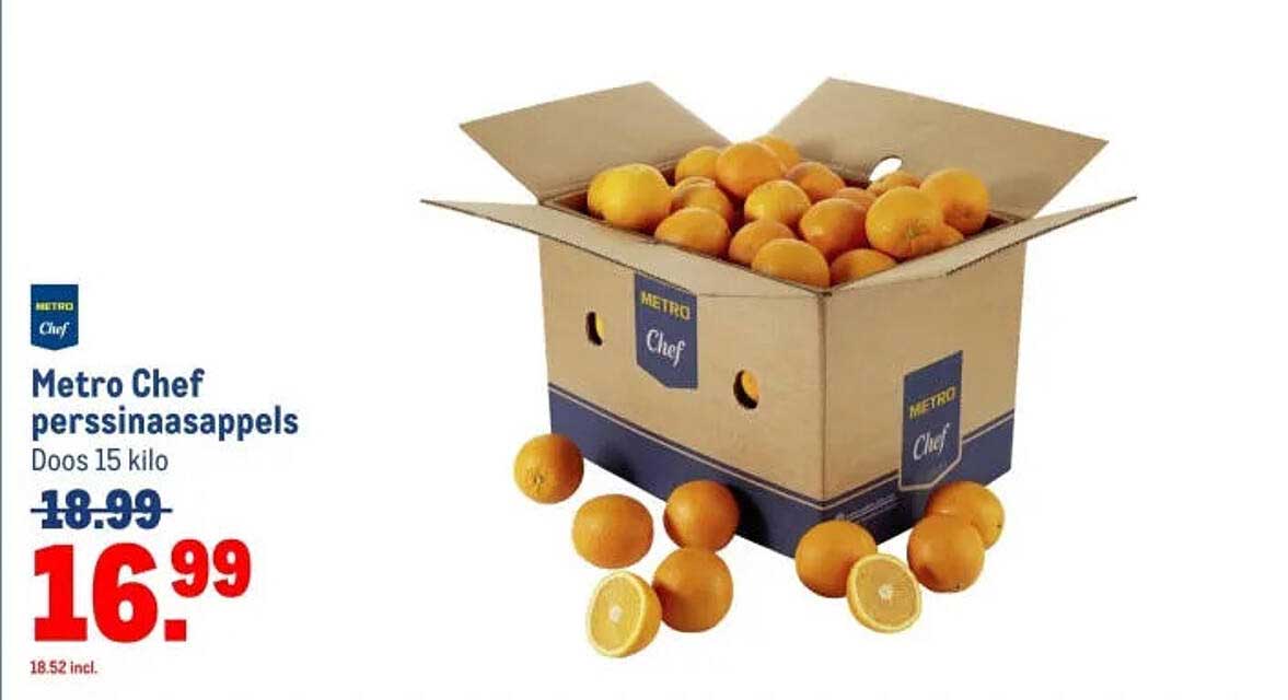 Metro Chef perssinaasappels Doos 15 kilo