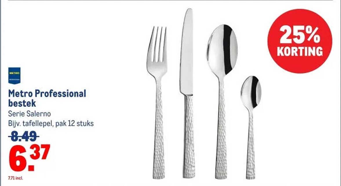 Metro Professional bestek Serie Salerno Bijv. tafellepel, pak 12 stuks