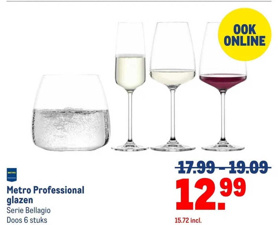 Metro Professional glazen Serie Bellagio Doos 6 stuks