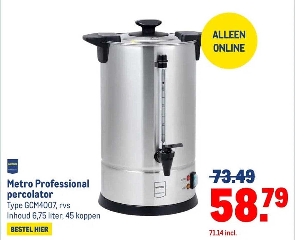 Metro Professional percolator Type GCM4007, rvs