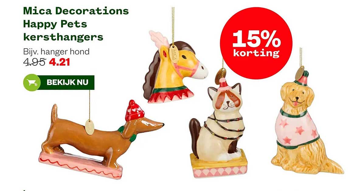 Mica Decorations Happy Pets kersthangers